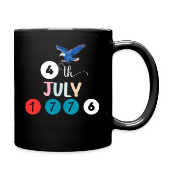 Visitez l’amoureux des chiens de drapeau américain patriotique américain - Mug uni - noir - Droite