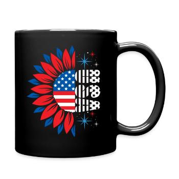 Berger allemand noir 4 juillet amoureux des chiens - Mug uni - noir - Droite