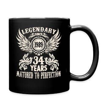 34 years legend birthday outfit sayings - Full Colour Mug - black - Right