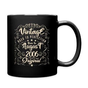 Vintage born in August 2006. Anniversary August 2006 - Full Colour Mug - black - Right