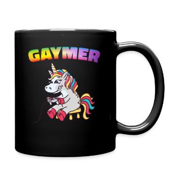 Unicorn Unicorns Mythical Creatures Mystical - Full Colour Mug - black - Right