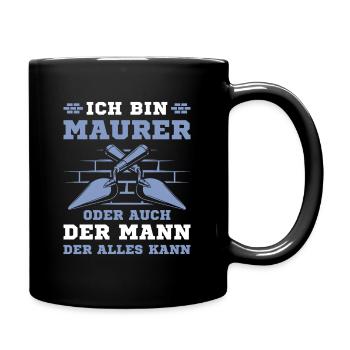 Maurer Handwerker Bauarbeiter Maurermeister - Tasse einfarbig - Schwarz - Rechts