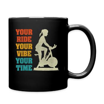 Deine Fahrt, deine Stimmung, deine Zeit - Tasse einfarbig - Schwarz - Rechts