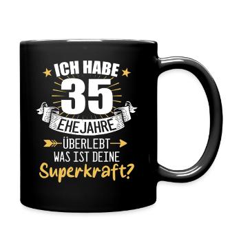 35 Hochzeitstag Geschenk Ehejahre - Tasse einfarbig - Schwarz - Rechts