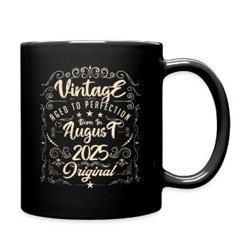 Vintage Né(e) en Août 2025. anniversaire août 2025 - Mug uni - noir - Droite