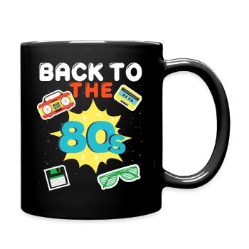 Vintage 80er Jahre Spaß und Stil - Tasse einfarbig - Schwarz - Rechts