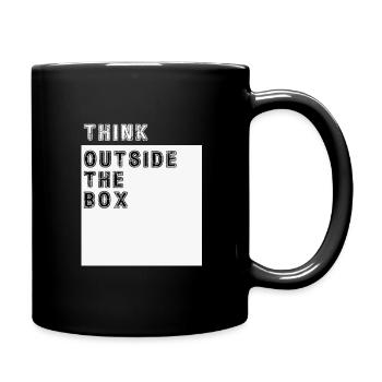 Think Outside The Box Funny Shirt - Full Colour Mug - black - Right