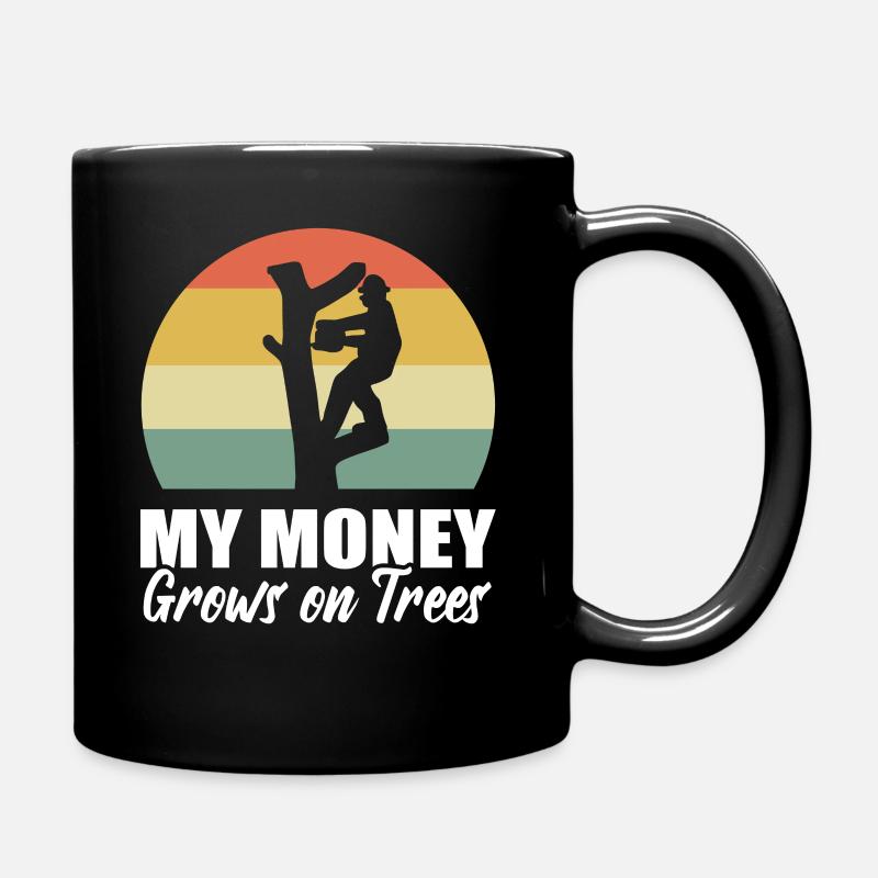 My Money Grows On Trees Lumberjack - Full Colour Mug - black