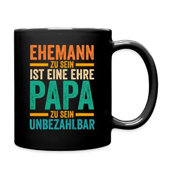 Ehemann Vater Papa - Tasse einfarbig - Schwarz - Rechts