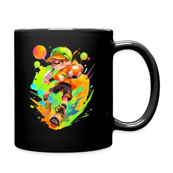 Table de baby-foot de dessin animé cool dans le style de jeu de street art - Mug uni - noir - Droite