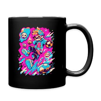 Intrigant joueur de football de jeu de street art - Mug uni - noir - Droite