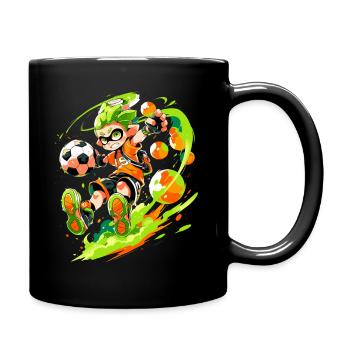 Cool cartoon footballer in street art gaming style - Full Colour Mug - black - Right