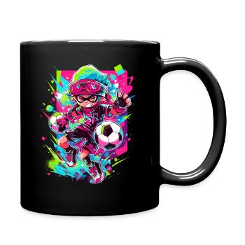 Street art gaming meets cartoon footballers - Full Colour Mug - black - Right