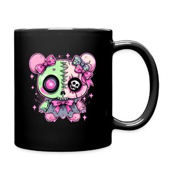 Pastel Goth Kawaii Teddybär - Tasse einfarbig - Schwarz - Rechts