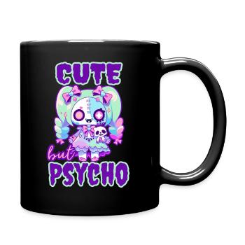 Pastel Goth Kawaii Cute but Psycho - Full Colour Mug - black - Right