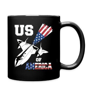 Vierter Kampfjet USA-Flagge - Tasse einfarbig - Schwarz - Rechts
