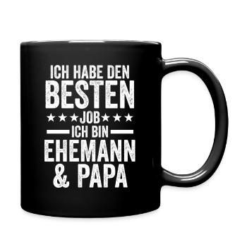 Beste Ehemann Und Papa Der Welt - Tasse einfarbig - Schwarz - Rechts