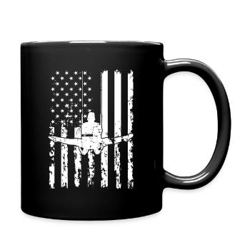 Turnen Gymnsatik US Flagge Turntrainer Geschenk T - Tasse einfarbig - Schwarz - Rechts