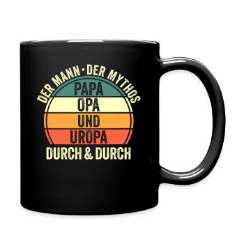 Vater Papa Opa - Tasse einfarbig - Schwarz - Rechts