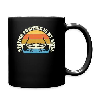 Positiv zu bleiben ist meine Kunst - Tasse einfarbig - Schwarz - Rechts