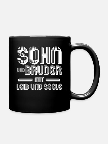 Sohn Bruder - Tasse einfarbig - Schwarz