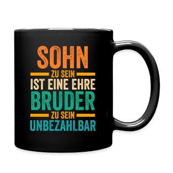 Sohn Bruder - Tasse einfarbig - Schwarz - Rechts