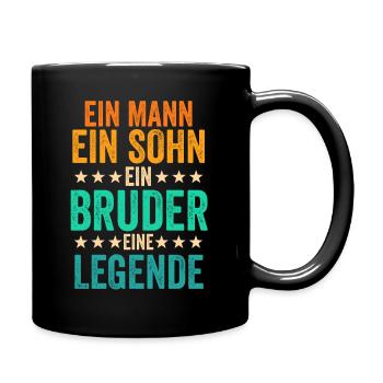 Sohn Bruder - Tasse einfarbig - Schwarz - Rechts
