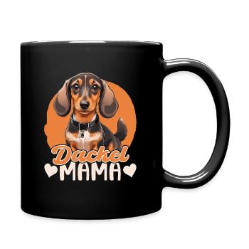 Dackel Mama - Tasse einfarbig - Schwarz - Rechts