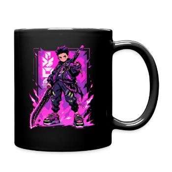Shibuya: Cool Anime Boy avec épée japonaise - Mug uni - noir - Droite
