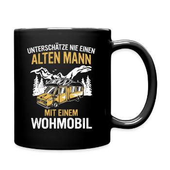 Camping Wohnwagen Camper - Tasse einfarbig - Schwarz - Rechts