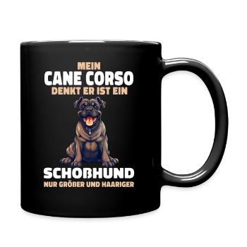 Cane Corso Italiano Hund - Tasse einfarbig - Schwarz - Rechts