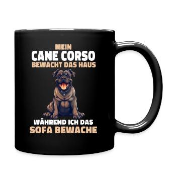 Cane Corso Italiano Hund - Tasse einfarbig - Schwarz - Rechts