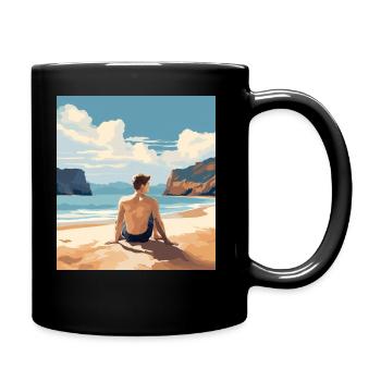 Minimalist aesthetics - sea view - Full Colour Mug - black - Right