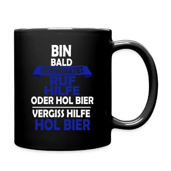 Verheiratet Bier - Tasse einfarbig - Schwarz - Rechts