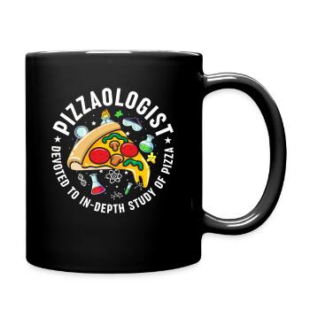 Pizza, student, pizza connoisseur, pizza maker - Full Colour Mug - black - Right