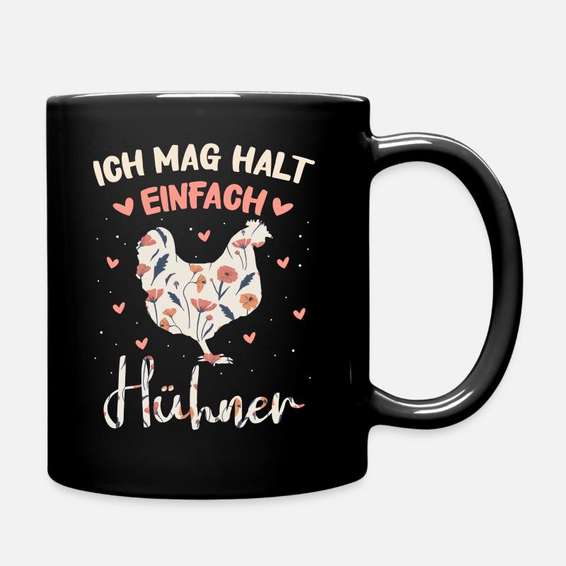 Huhn Hühner Landwirt Bauer Bauernhof Hahn - Tasse einfarbig - Schwarz