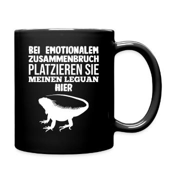 Platzieren Sie mein Leguan - Tasse einfarbig - Schwarz - Rechts