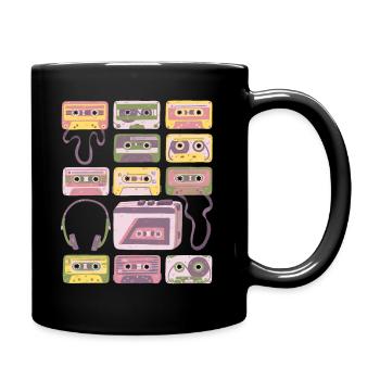 Kassetten - Vintage - Retro - Rekorder - Mix Tapes - Tasse einfarbig - Schwarz - Rechts