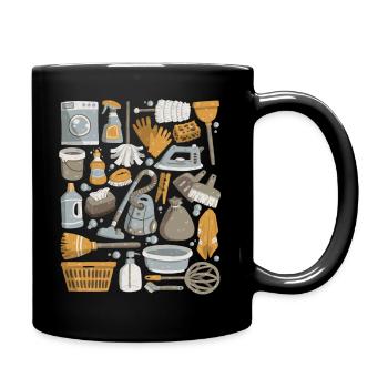 House cleaning - cleaning, mopping, cleaning - Full Colour Mug - black - Right