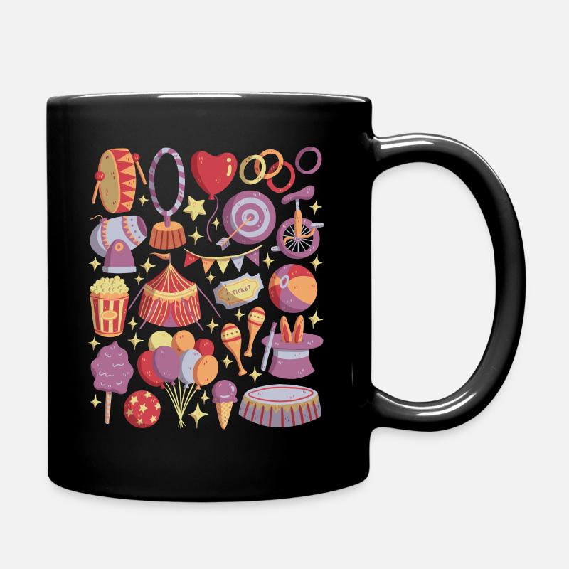 Cirque - Artistes, acrobates, chapiteau de cirque - Mug uni - noir