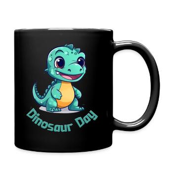 Tag der Dinosaurier - Tasse einfarbig - Schwarz - Rechts