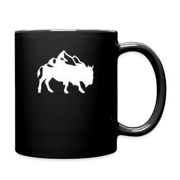Bison and Mountains Mountains USA America - Full Colour Mug - black - Right
