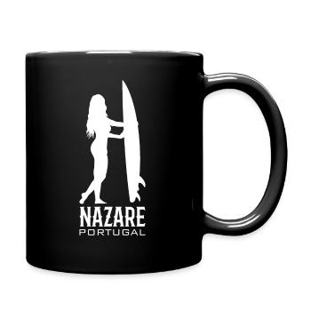 Nazare Surfer Girl Portugal - Mug uni - noir - Droite