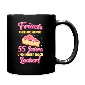 Geschenk 55 Jahre Geburtstagskind - Tasse einfarbig - Schwarz - Rechts