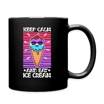 Restez calme et mangez de la crème glacée - Mug uni - noir - Droite