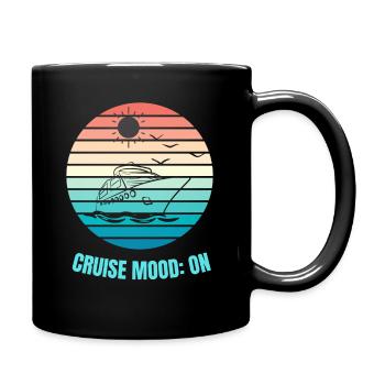 Cruise mode activated: Adopt holiday vibes - Full Colour Mug - black - Right