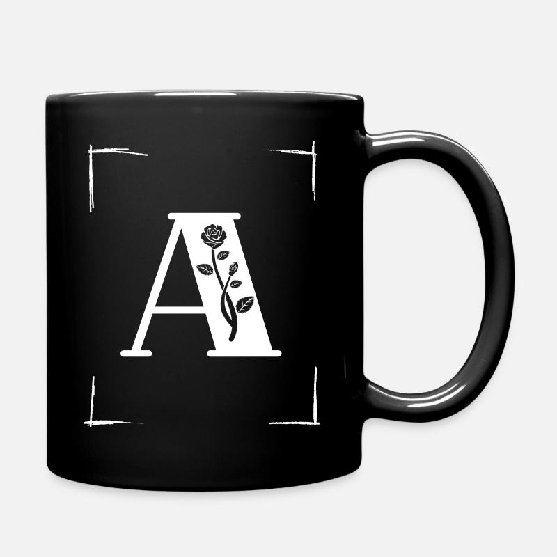 letter A initial - Full Colour Mug - black