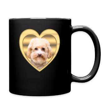 Zwergpudel - Hundeliebhaber - Hunde Herz - Tasse einfarbig - Schwarz - Rechts