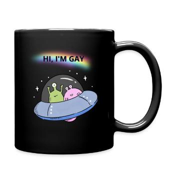 HI, I'M GAY - Full Colour Mug - black - Right