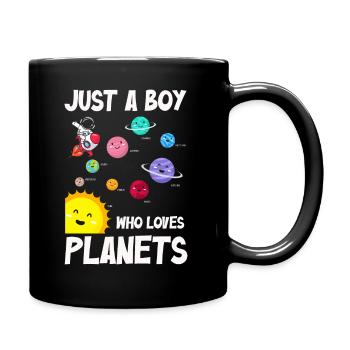 Nur ein Junge, der das Sonnensystem der Planeten liebt - Tasse einfarbig - Schwarz - Rechts